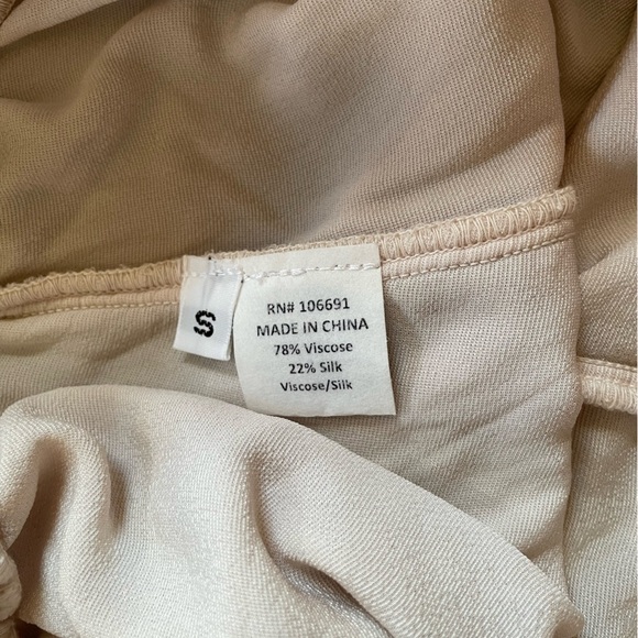 Young Fabulous & Broke Velour/Silk Tan Joggers, size small - Picture 4 of 7